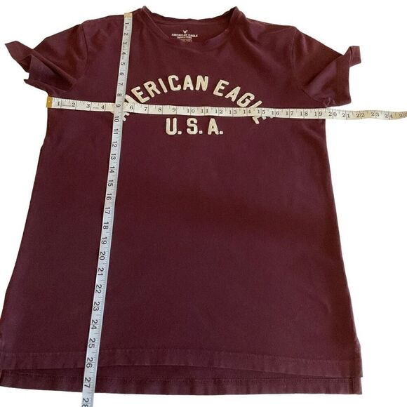 American Eagle Tee Shirt Active Flex Crew Neck Maroon Short Sleeve Size Small - Picture 5 of 10